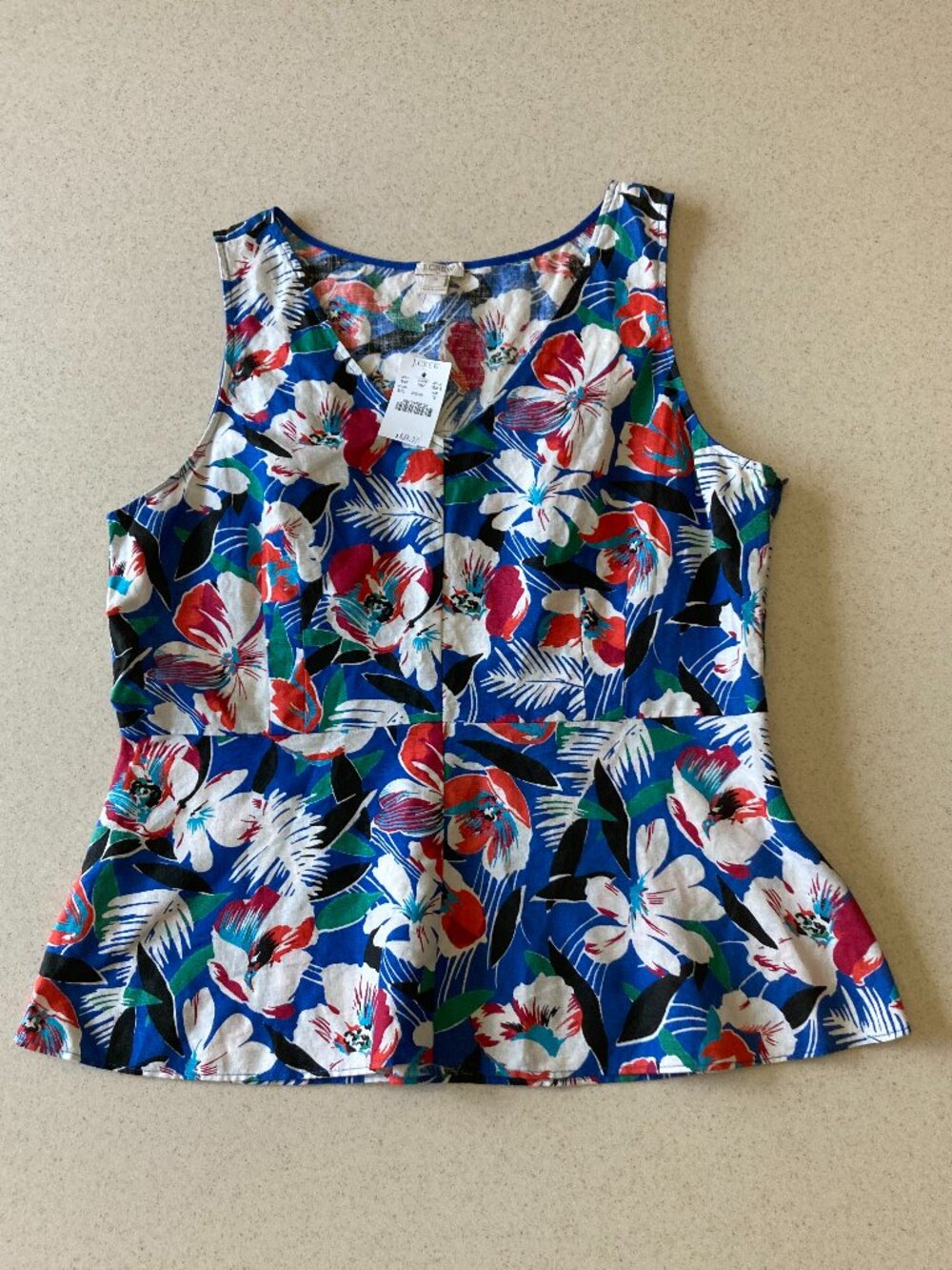 NWT J.Crew Tank Top Women Size 12 Linen/Cotton Blend - Picture 10 of 11